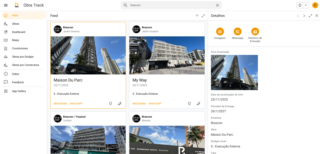Mapa de Obras Obra Track